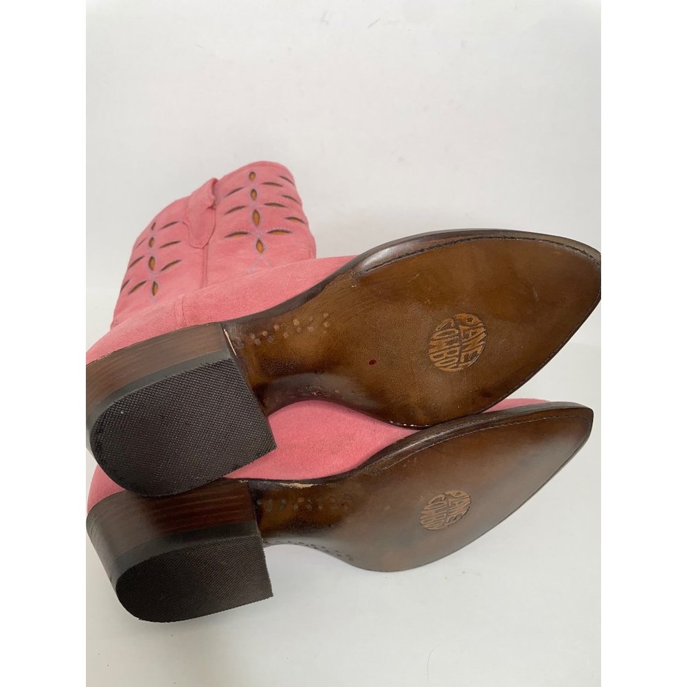 Anthropologie Planet Cowboy Pink Suede Peewee Western Boots Size 9 - Picture 12 of 13
